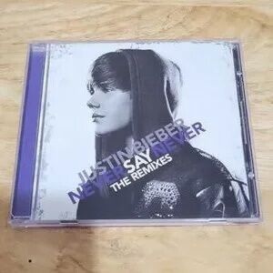 Justin Bieber Black & Purple 'Never Say Never: The Remixes' CD Artwork